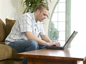 Working at Computer 